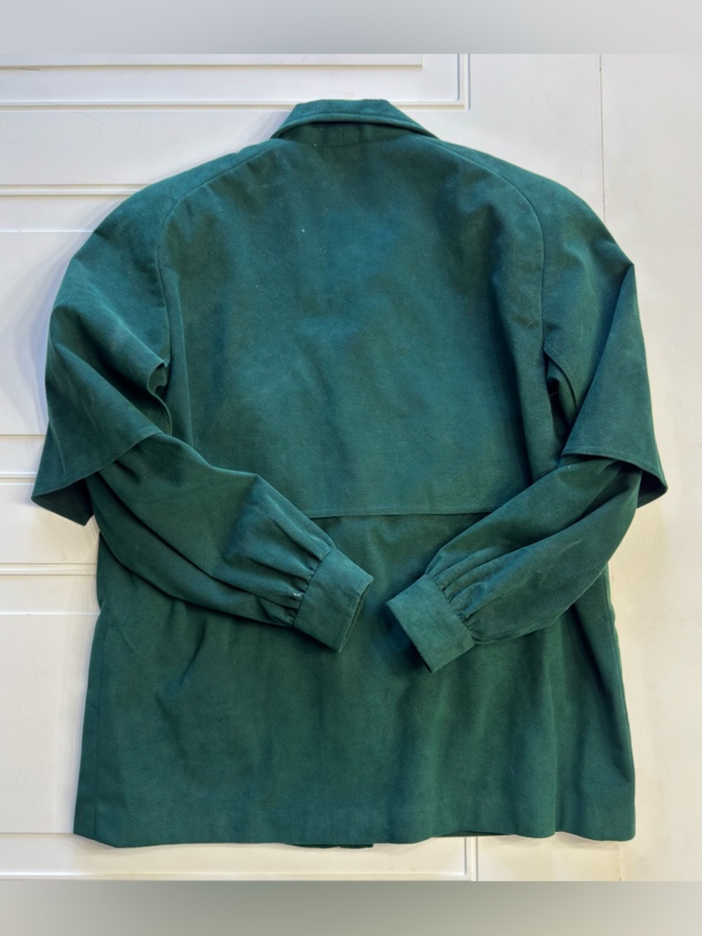 Utah Tailoring Vintage 70s/80s Women’s Sz L Green Ultrasuede Caped Jacket Rare - Picture 7 of 8